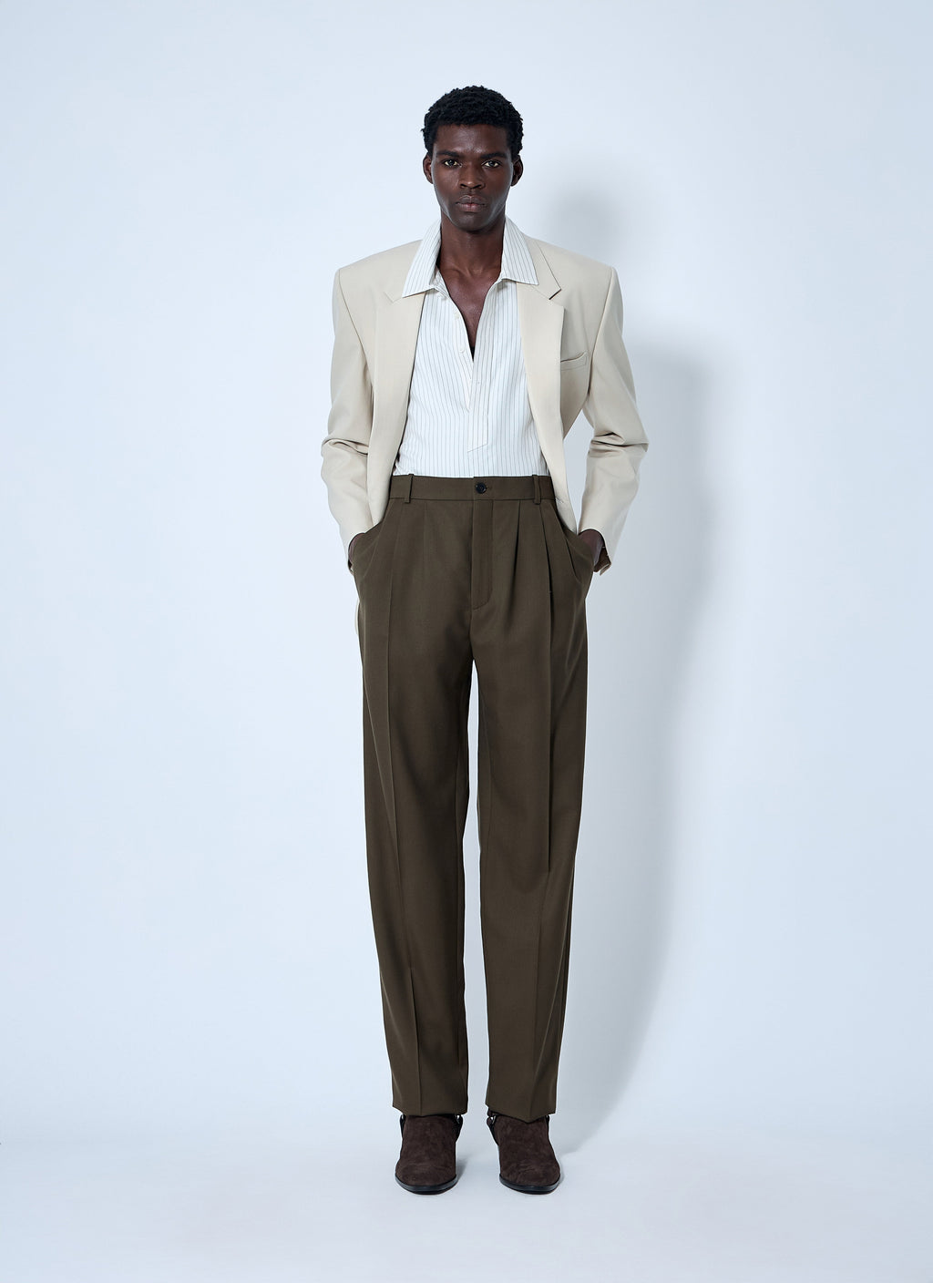 Saint Laurent Men Wool Tailored Pants