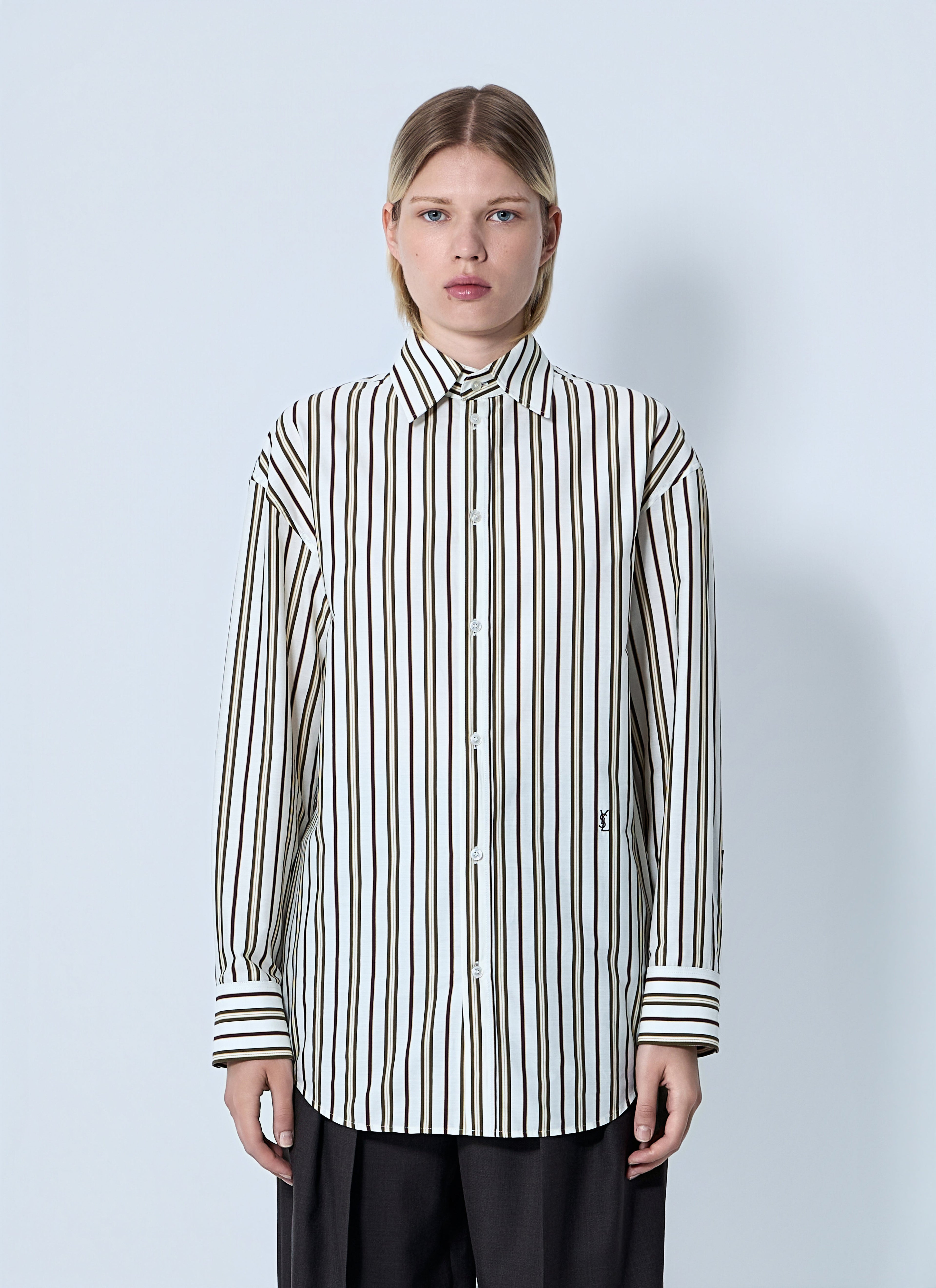 Saint Laurent Women Striped Button-Down Shirt