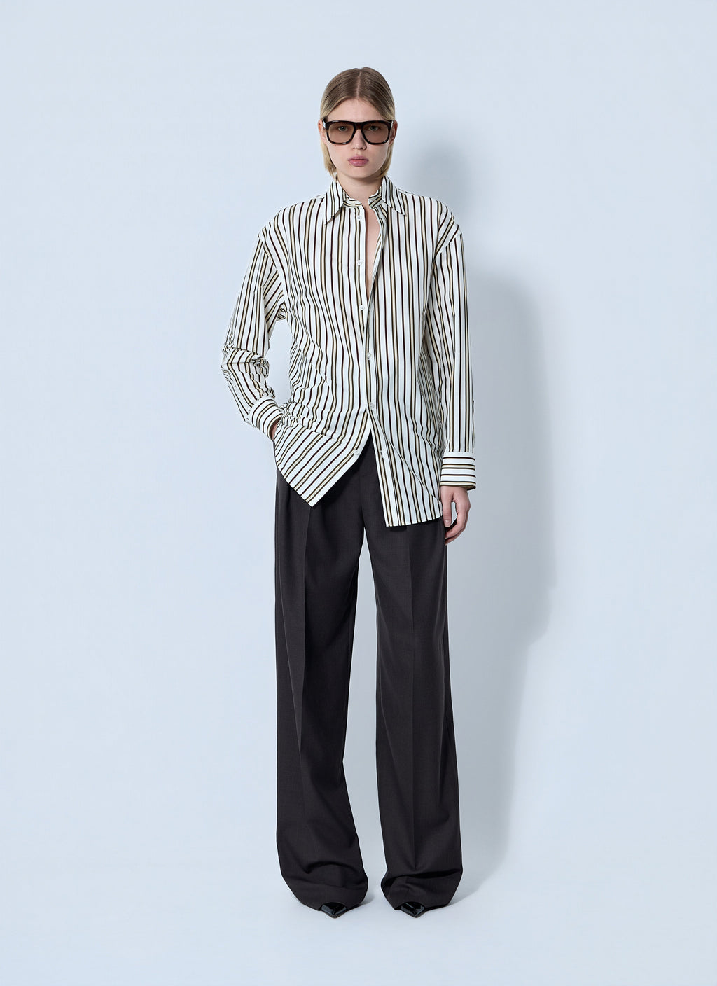 Saint Laurent Women Striped Button-Down Shirt