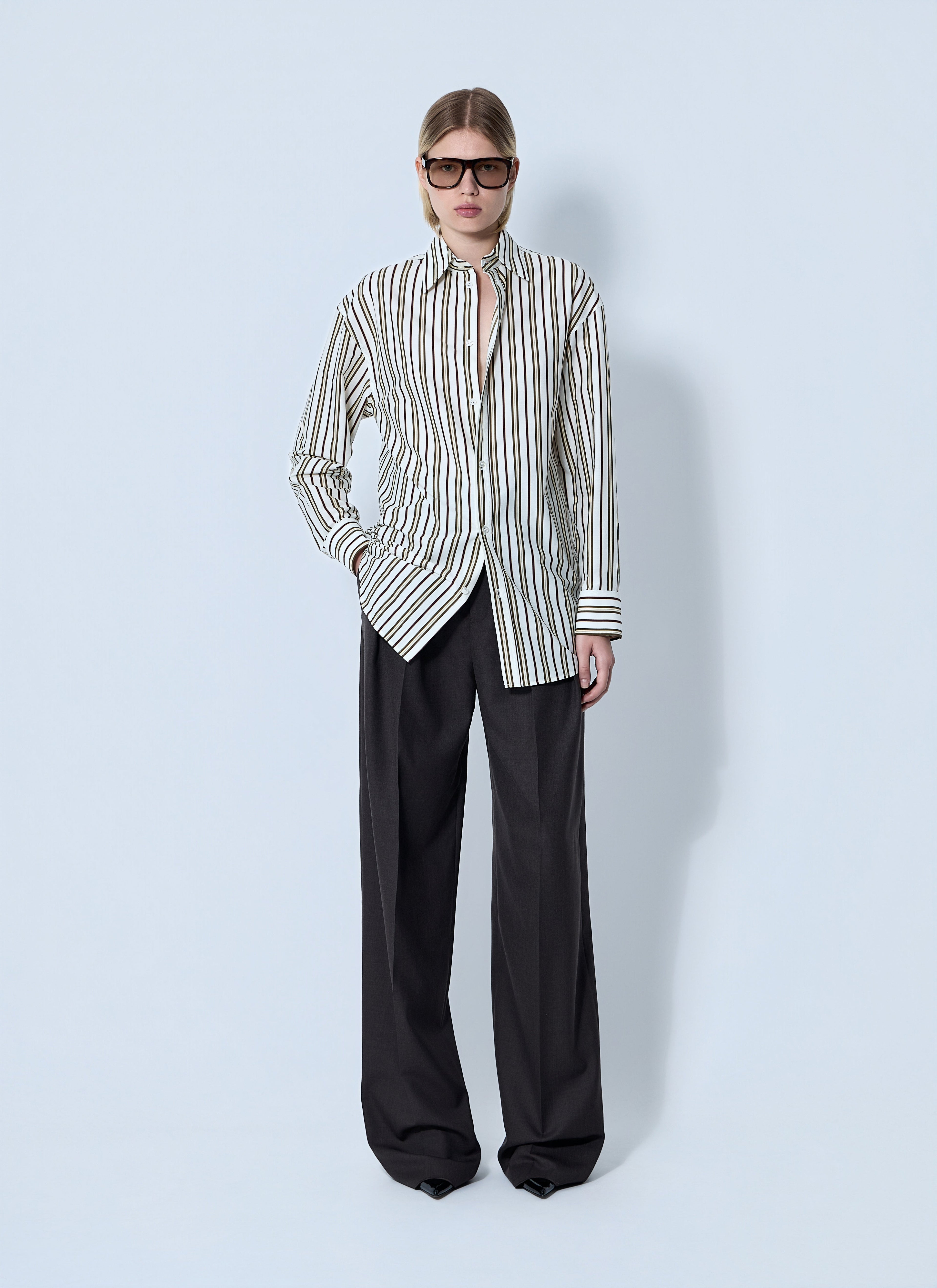 Saint Laurent Women Striped Button-Down Shirt