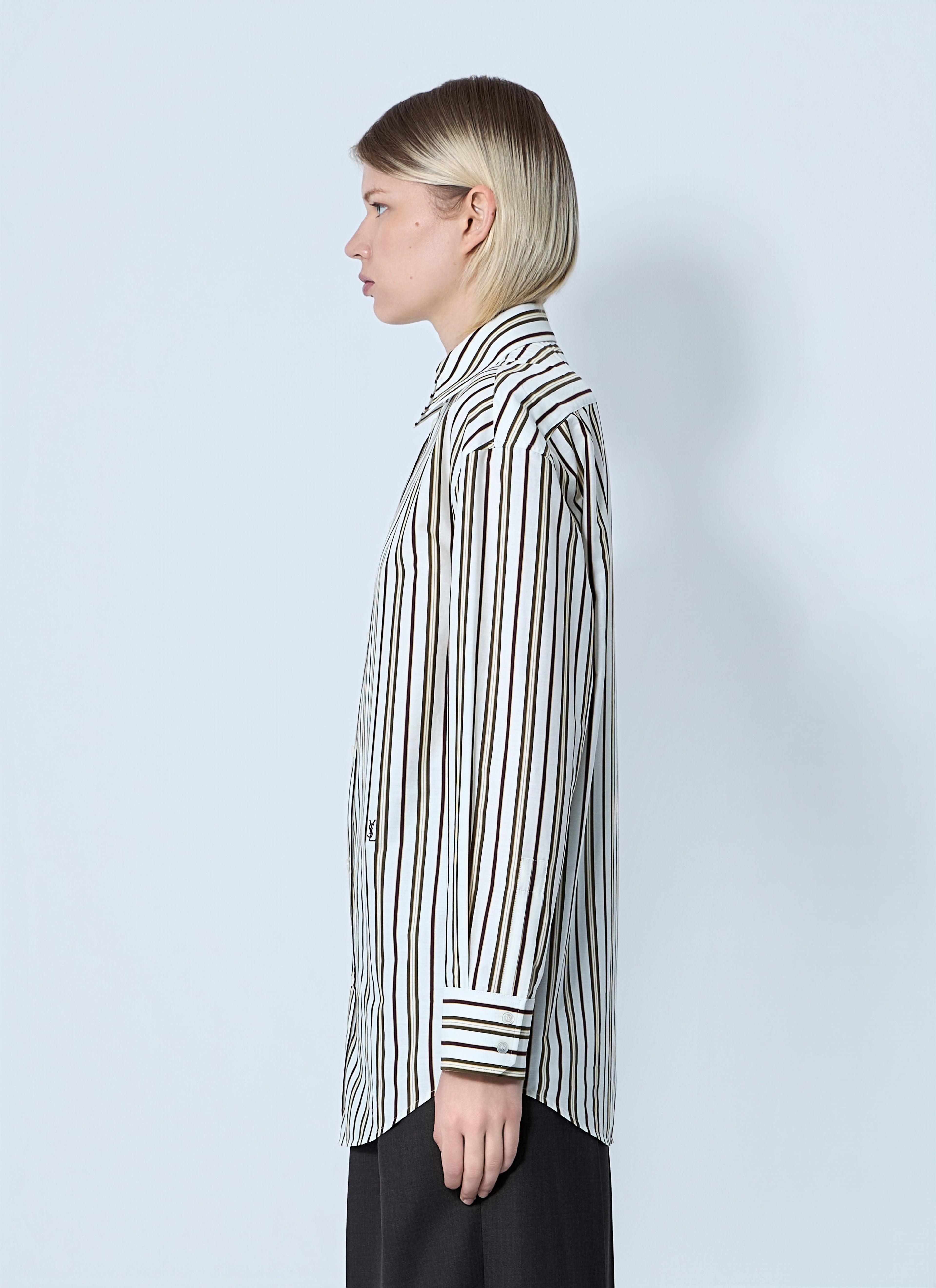 Saint Laurent Women Striped Button-Down Shirt